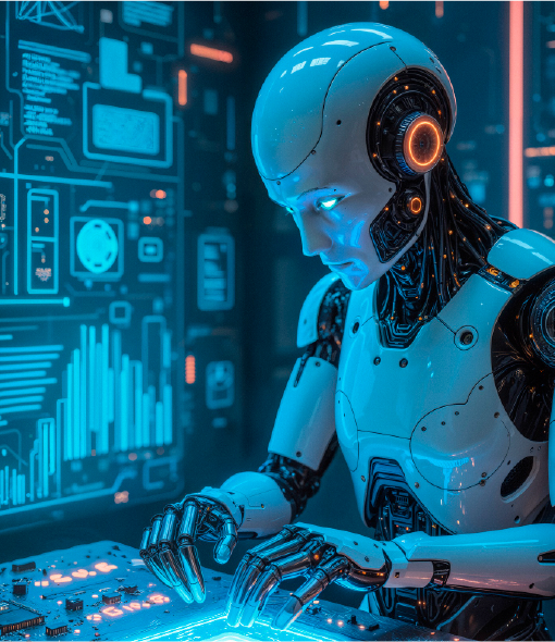 AI development team at work